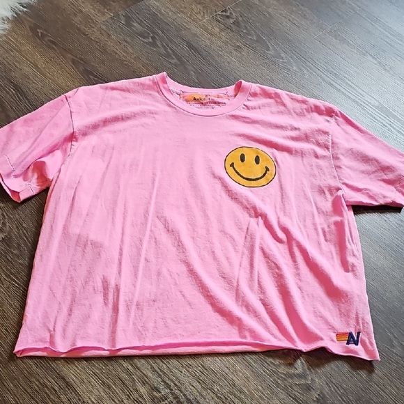 Aviator Nation Tops - Aviator Nation Smiley Boyfriend Tee. Size XL.